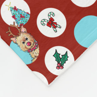 Manta Polar KiniArt Perro a Navidades Snowman