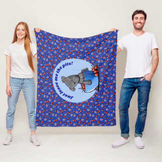 Manta Polar KiniArt Pitbull Puppy Cherries Fleece Blanket