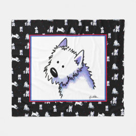 Manta Polar KiniArt Westie Terriers Fleece Blanket