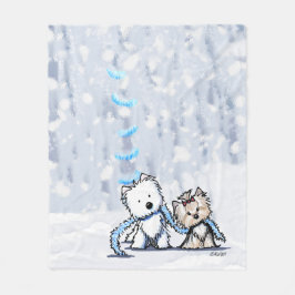 Manta Polar KiniArt Winter Terriers Fleece Blanket