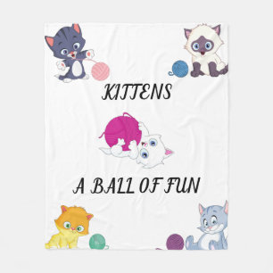 MANTA POLAR KITTENS "A BALL OF FUN" BLANKET.