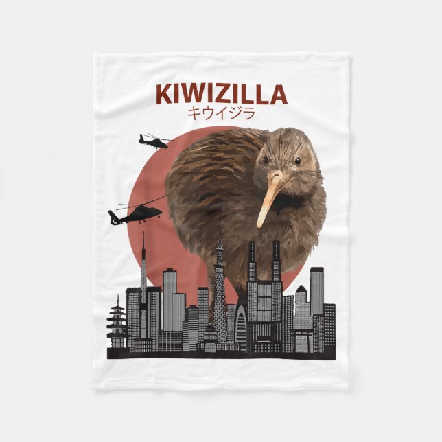 Manta Polar Kiwizilla Funny Kiwi _ New Zealand Bird Lovers Gif (Anverso)