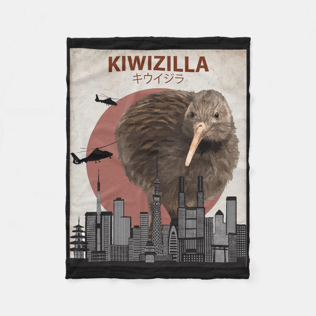 Manta Polar Kiwizilla Funny Kiwi New Zealand Bird Lovers Gift  (Anverso)