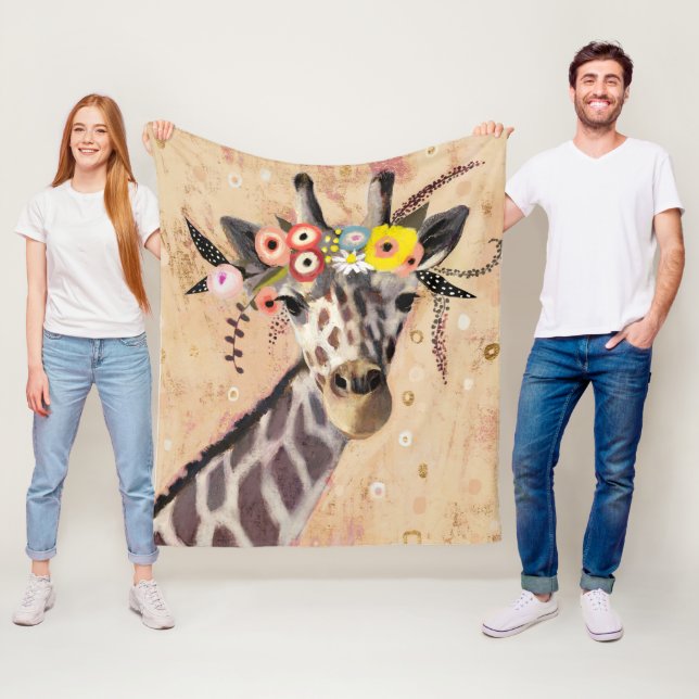 Manta Polar Klimt Giraffe | Corona De Flores (In situ)