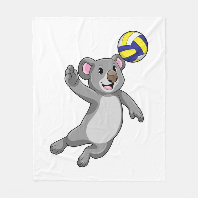 Manta Polar Koala como jugador de voleibol con voleibol (Anverso)