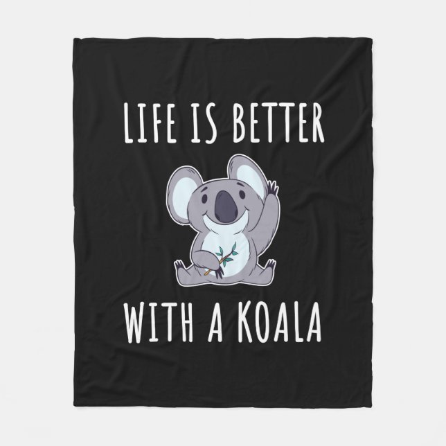 Manta Polar Koala - La Vida Es Mejor Con Un Koala (Anverso)