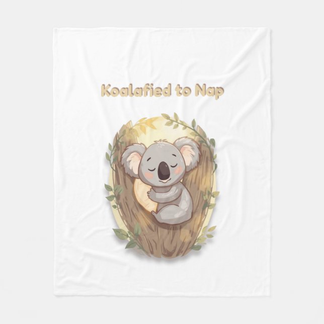 Manta Polar *"Koalafied to Nap – Cute Sleepy Koala T-"** (Anverso)