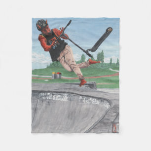 Manta Polar Kobold Kick Scooter Fantasy Art Fleece Blanket