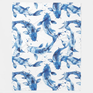 Manta Polar Koi indigo shibori