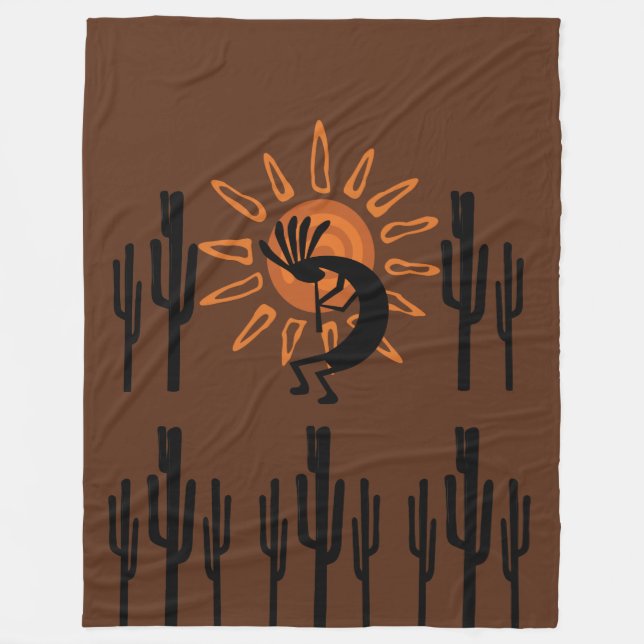 Manta Polar Kokopelli Sun Rustic Lg Blanket (Anverso)