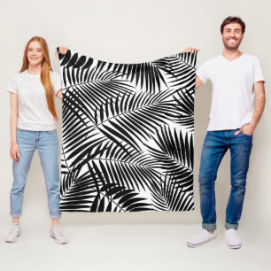 Manta Polar Kona Palms Hawaiian Leaf Tropical - Negro