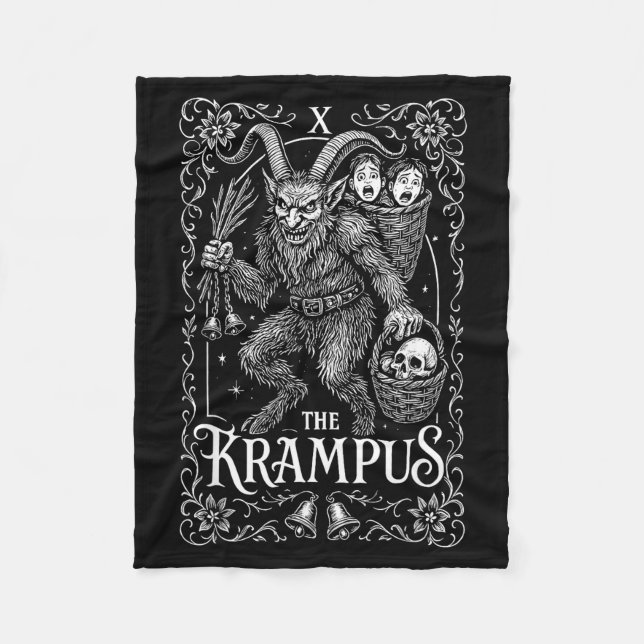 Manta Polar Krampus Tarot Card Design Christmas Season Evil Pa (Anverso)