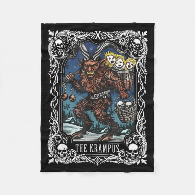 Manta Polar Krampus Tarot Card Design Christmas Season Evil Pa (Anverso)
