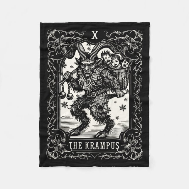 Manta Polar Krampus Tarot Card Design Christmas Season Evil Pa (Anverso)