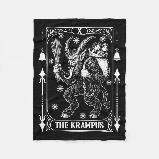Manta Polar Krampus Tarot Card Design Christmas Season Evil Pa (Anverso)