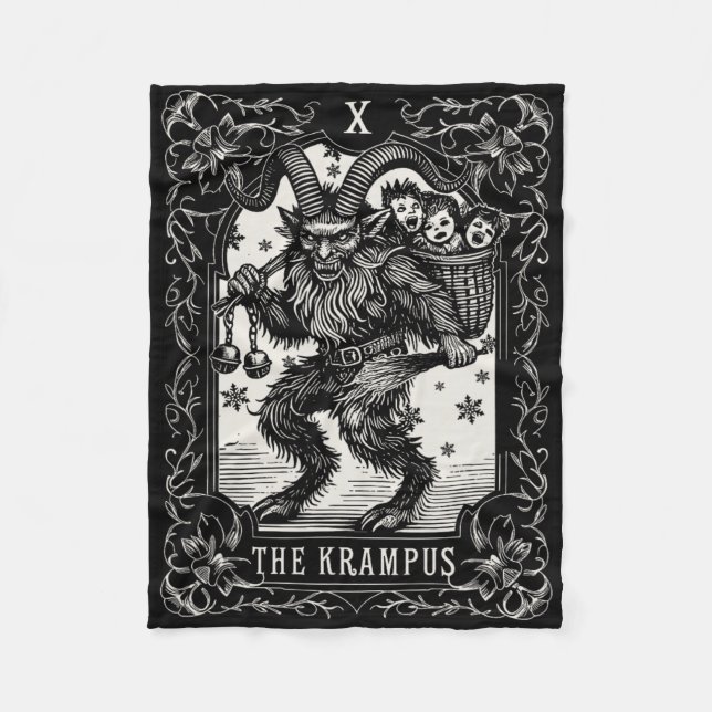 Manta Polar Krampus Tarot Navidades de diseño de tarjetas Seas (Anverso)