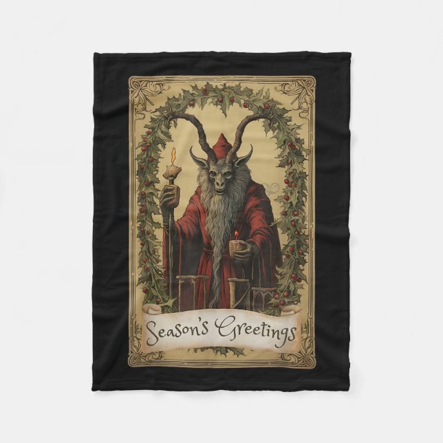 Manta Polar Krampus Tarot Navidades de diseño de tarjetas Seas (Anverso)