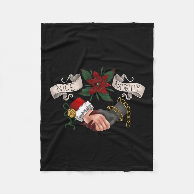 Manta Polar Krampus Y Santa Navidades Hijos O Agradables 1 (Anverso)