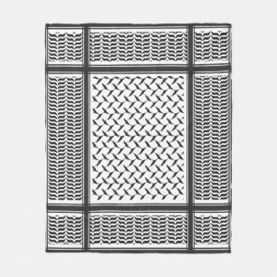 Manta Polar Kuffiya jordano palestino shemagh blanco y negro