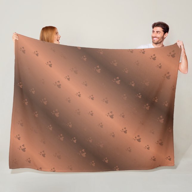 Manta Polar kupfer, marrón, navidades, corazones, Navidad, bri (In situ)