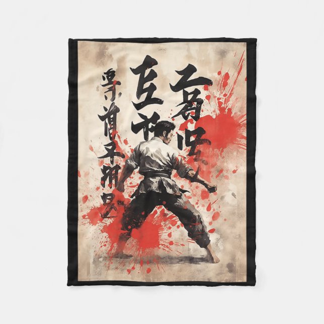 Manta Polar Kyokushin Karate Japanese Calligraphy Martial Arts (Anverso)