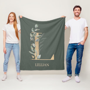 Manta Polar L Monograma Floral Personalizado