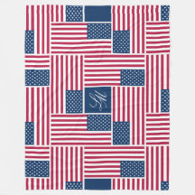 L Monograma Patriótica Bandera Americana Americana