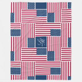 Manta Polar L Monograma Patriótica Bandera Americana Americana