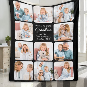 Manta Polar La abuela moderna te ama Personalizado 11 Collage 
