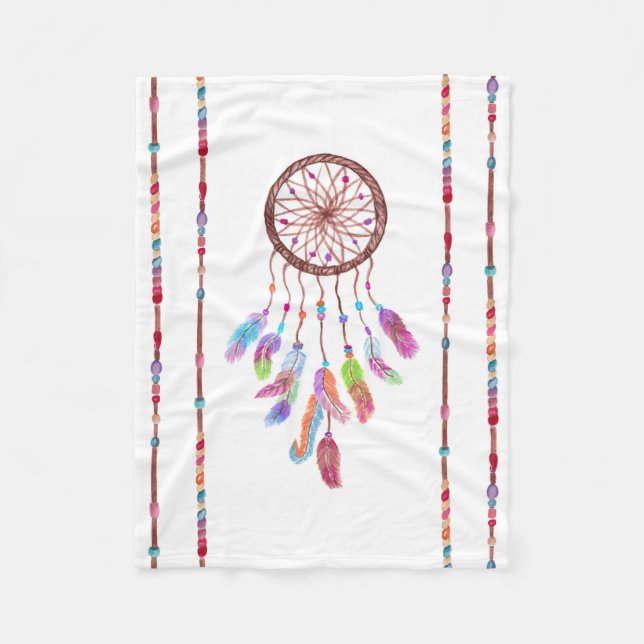 Manta Polar La acuarela pintada a mano Dreamcatcher gotea la (Anverso)