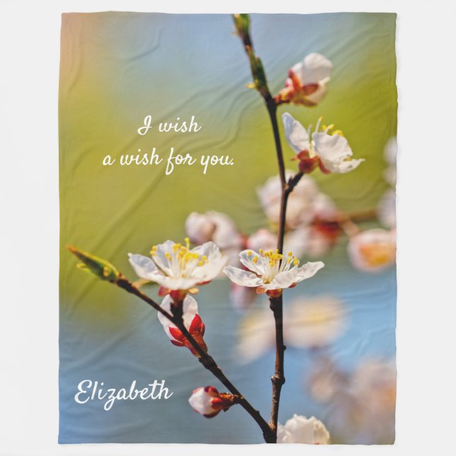 Manta Polar La admirable flor de ápricot japonesa (Anverso)