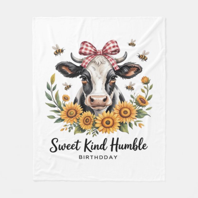 Manta Polar La alegre fresa vaca vaca ama el clásico T-Shi (Anverso)