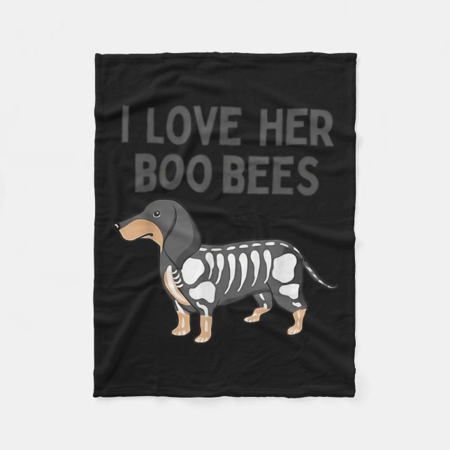 Manta Polar La Amo Boo Abejas Divertido Halloween Dachshund We (Anverso)