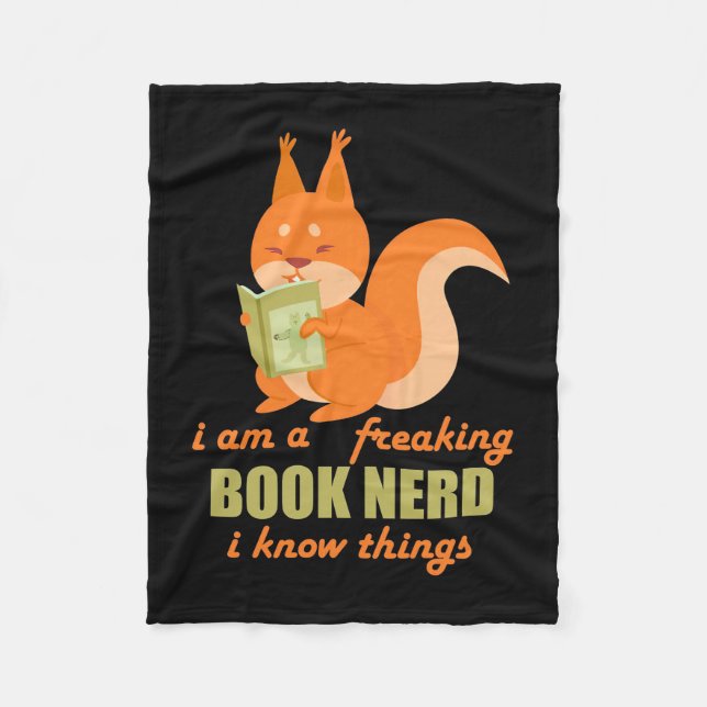 Manta Polar La ardilla del nerd del libro (Anverso)