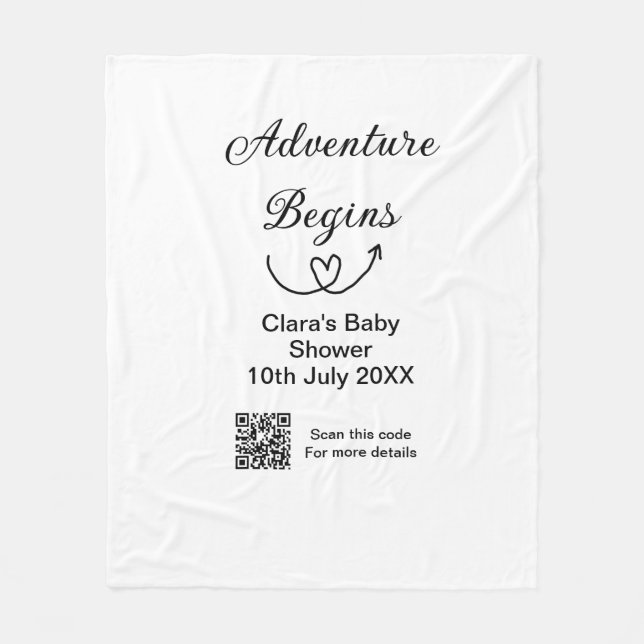 Manta Polar La aventura comienza con la ducha de bebé barrido  (Anverso)