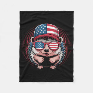 Manta Polar La Bandera Estadounidense De Hedgehog De Guay Somb