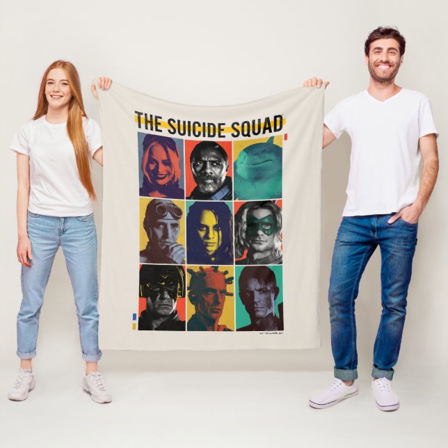 Manta Polar La brigada suicida | Retro Grid Con Harley Quinn (In situ)