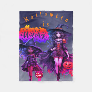 Manta Polar La bruja de Halloween Fleece Blanket