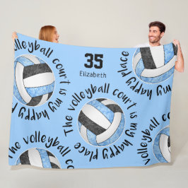 Manta Polar La cancha de voleibol negro azul, su lugar feliz