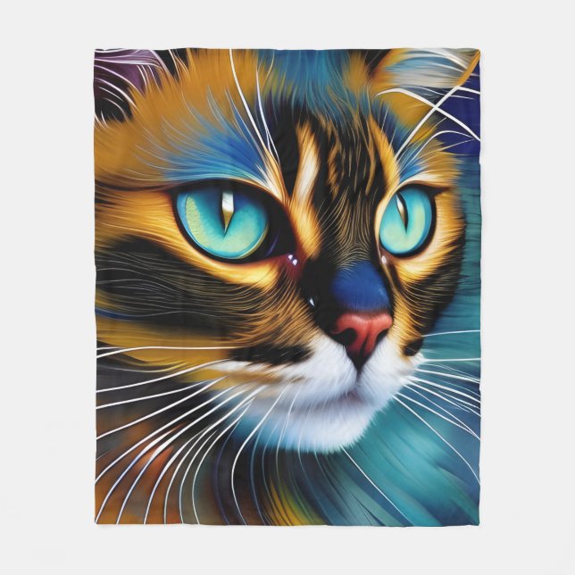 Manta Polar La cara de un lindo Lynx punto Siamese (Anverso)