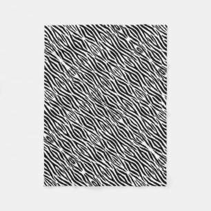 Manta Polar La cebra blanco y negro de moda raya el estampado