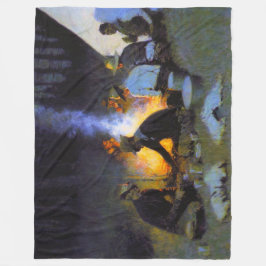 Manta Polar La Cena de los Cazadores Frederic Remington Rústic