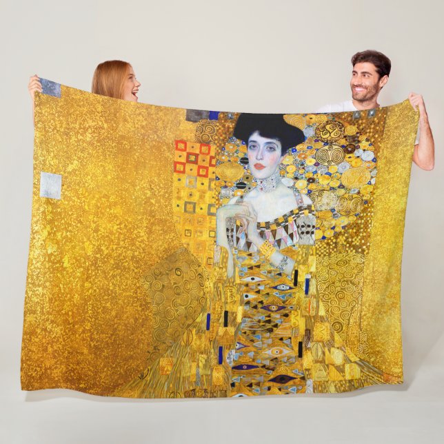 Manta Polar La Dama del Oro, Gustav Klimt Fleece Blanket (In situ)