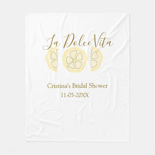 Manta Polar La Dolce Vita amarillo limón despedida de soltera  (Anverso)