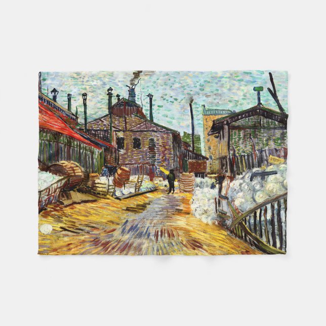 Manta Polar La fábrica (1887) de Vincent Van Gogh (Frente (Horizontal))