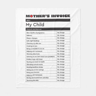 Manta Polar La factura del amor por el día de la madre - regal