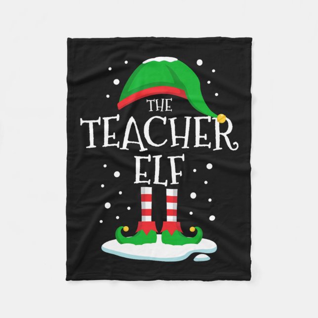 Manta Polar La familia de Navidades Elf del profesor coincidie (Anverso)