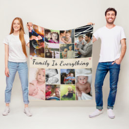 Manta Polar La familia lo es todo - Personalizado Foto Fleece 