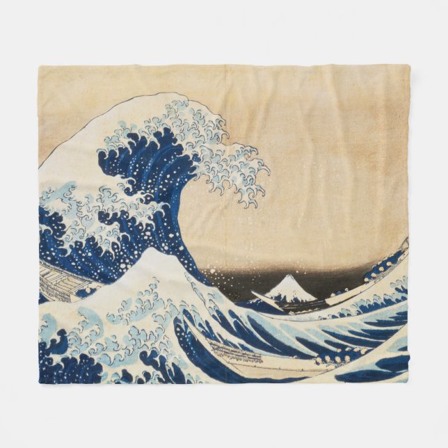 Manta Polar La gran ola de Kanagawa por Hokusai (Frente (Horizontal))