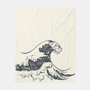 Manta Polar La gran ola del ilustracion de Kanagawa